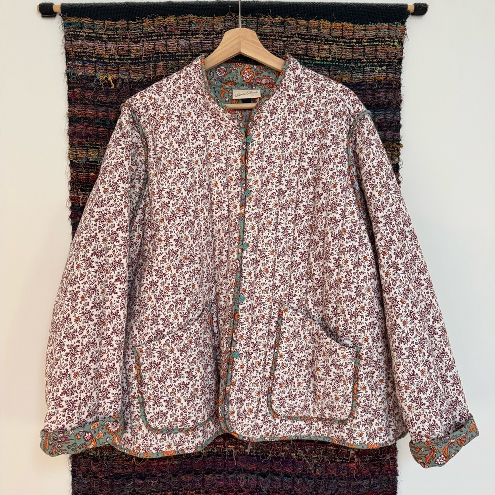 Target’s Universal Thread Floral Utility Jacket - Cream and Brown Never Worn